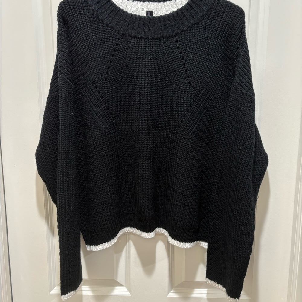Aqua Black Knit Women's Sweater